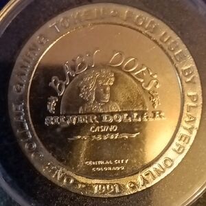 1991 Limited First Edition Baby Doe's Silver Dollar Casino Collectible Token